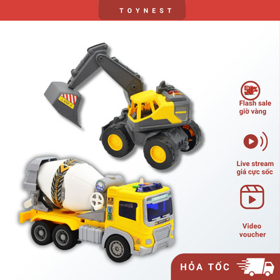 Đồ Chơi DUKA: Siêu Xe Công Trình - Xe Xúc/ Xe Trộn Bê Tông