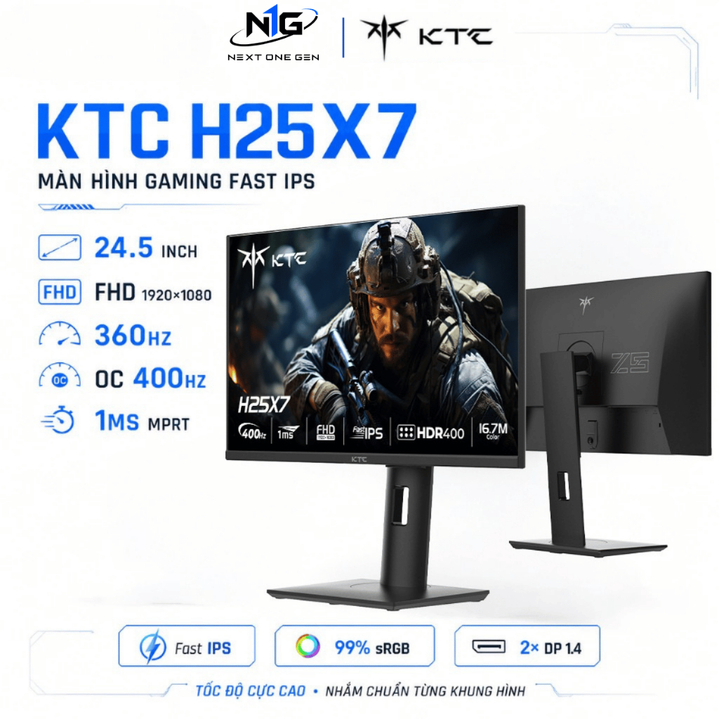 [CHÍNH HÃNG - BH 3 NĂM] Màn hình Gaming KTC H25X7 24.5 Inch Fast IPS FHD 360Hz 400Hz OC 1ms MPRT