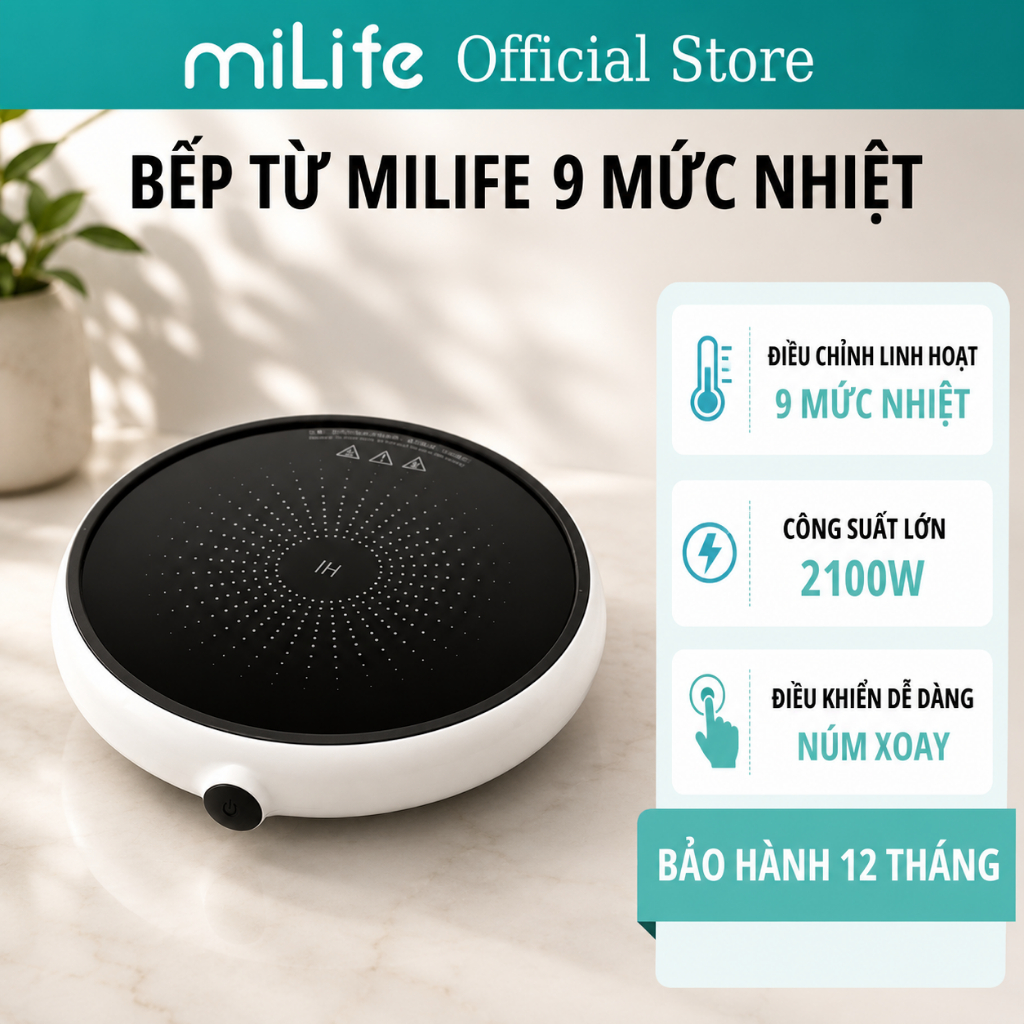 Bếp từ miLife Youth Lite , bếp từ milife N2 9 mức nhiệt / BH 12 tháng