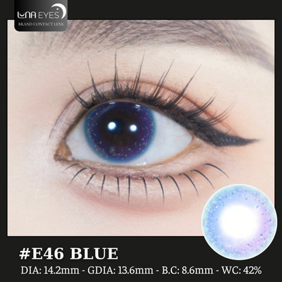 [SALE] Lens mắt E46 Blue màu xanh tím chấm sao tự nhiên, size vừa - LUNA EYES brand