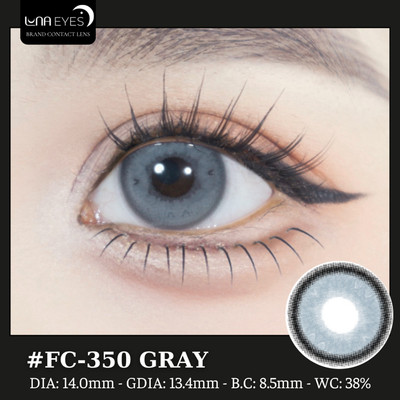 [SALE] Lens mắt FC-350 Gray màu xám đục có viền tự nhiên, size nhỏ - thương hiệu LUNA EYES