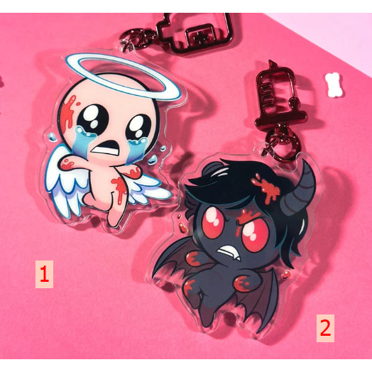 The Binding of Isaac TBOI Keychains - Isaac and Azazel - Glossy Acrylic Keychains Charms - 2.5"