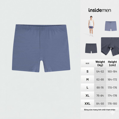 Quần Short mặc nhà Nam Insidemen Regular Fit Công nghệ dệt nhuộm sợi thoáng khí, mềm mại ISOR15A0H0