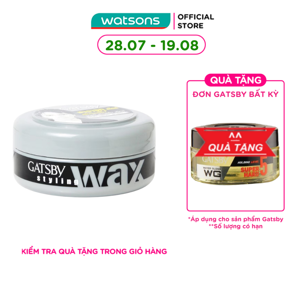 Wax Tóc Gatsby Mat & Hard Đen 25g
