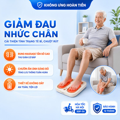 Máy Massage Chân Không Dây BUMAS M21 - Rung Gót Chân Và 12 Đầu Bi Lăn Massage Bàn Chân