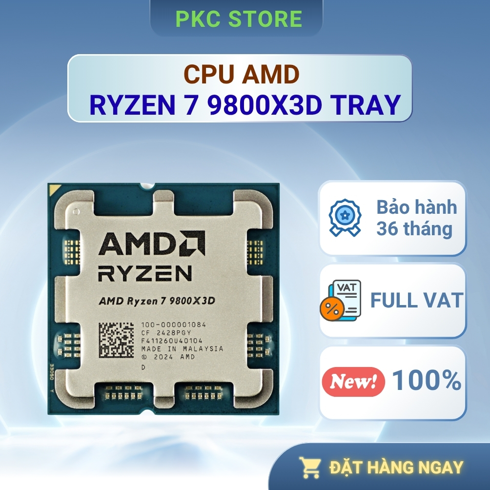Bộ vi xử lý - CPU AMD Ryzen 7 9800X3D ( Tray ) ( Full VAT )