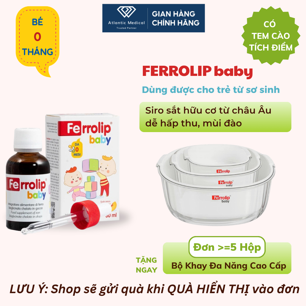 [Quà Đặc Biệt] Siro FERROLIP BABY Bổ Sung Sắt Amin Hữu Cơ Thơm Ngon Cho Bé Khỏe Mạnh