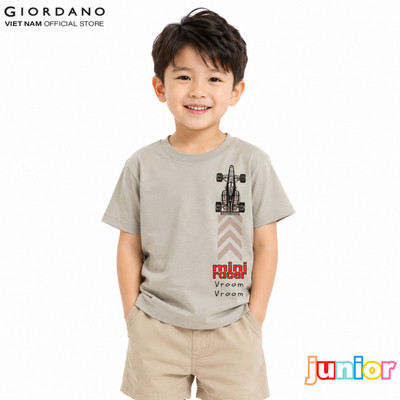 GIORDANO Áo Thun Cổ Tròn Trẻ Em In Hình 3095213