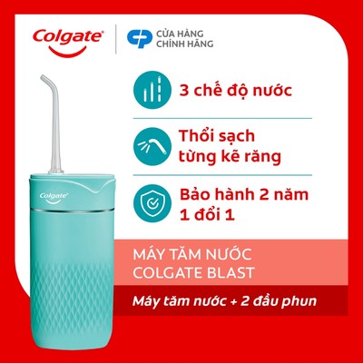 [SVIP] Máy tăm nước Colgate Blast nhỏ gọn, chống thấm nước, pin sạc, sạch sâu từng kẽ răng