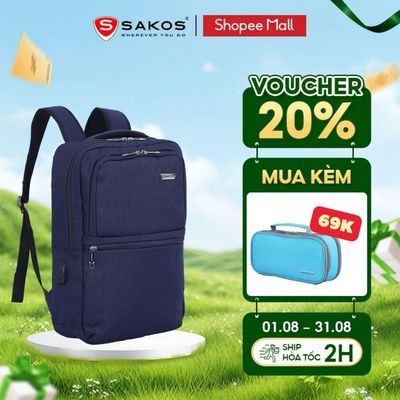 Balo Laptop Du Lịch Cao Cấp SAKOS AGATHA 15.6 Inch Thanh Lịch Thời Thượng Tích Hợp Cổng Sạc USB