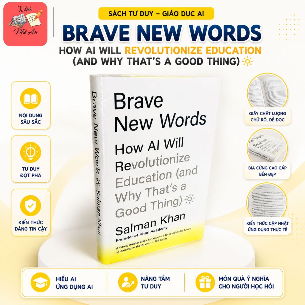 Sách Tiếng Anh Brave New Words – Salman Khan | How AI Will Revolutionize Education | Bìa Cứng