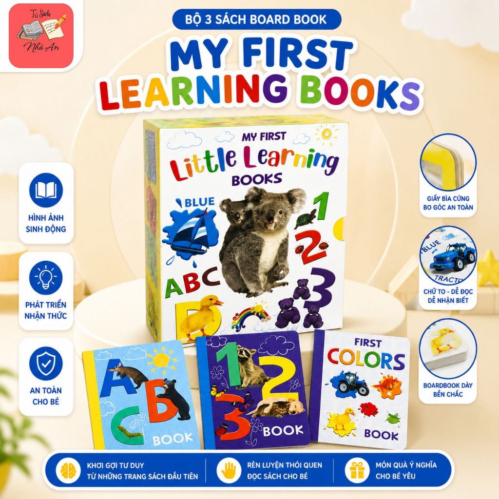 Sách - My First Little Learning Books, Boxet 10 Cuốn| ABC, Numbers, Colors, Shapes Cho Bé