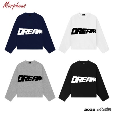 Áo thun tay dài Local Brand Morpheus,Boxy LONGSLEEVE DREAM Slanted Text cotton, 260gsm, Áo thun tay dài form rộng Unisex