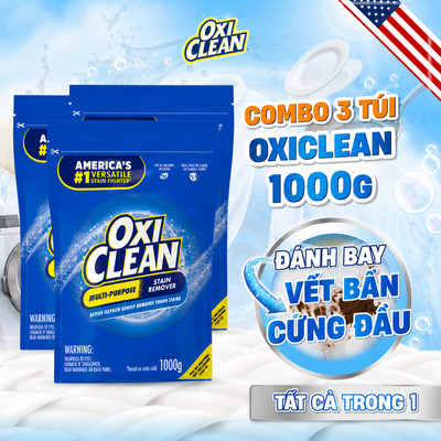 Combo 3 Túi 1Kg Bột Tẩy Đa Năng Oxiclean Giúp Sạch Nhà Thơm Bếp Tẩy Sáng Phòng Tắm Gia Đinh Bảo Vệ Gia Đình