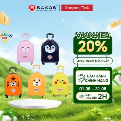 Vali Kéo Nhựa Trẻ Em SAKOS AMICO Nhựa ABS + PC Phiên Bản Hoạt Hình Dễ Thương Thích Thú Cho Bé Mỗi Chuyến Đi