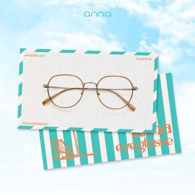 Gọng kính mắt thời trang nữ ANNA dáng tròn chất liệu kim loại cao cấp chắc chắn AN226135