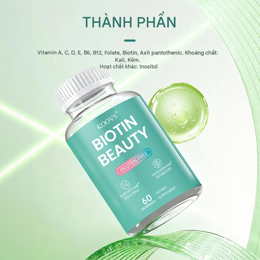 Kẹo Dẻo Probiotic & Biotin Giảm Rụng Tóc – Nuôi Dưỡng Nang Tóc Kích Mọc Dày Tóc