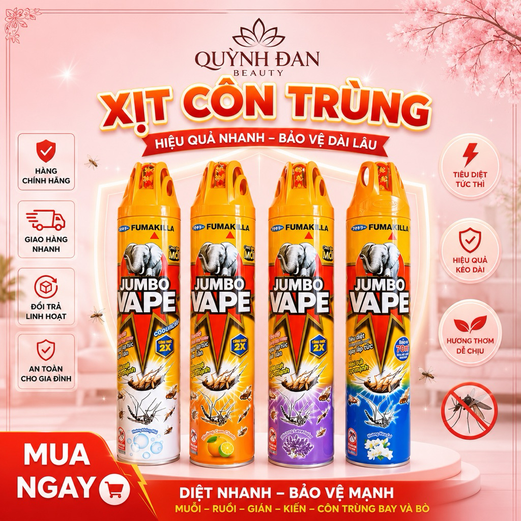 Xịt Muỗi , Xịt Côn Trùng JUMBO 600ml