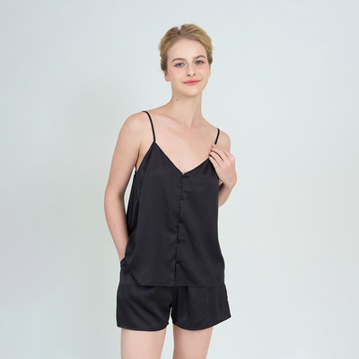BSS030S51-BỘ SHORT SATIN 2 DÂY MÀU XANH THAN MANG PHONG CÁCH SANG TRỌNG, QUYẾN RŨ PHÙ HỢP CHO MÙA HÈ .