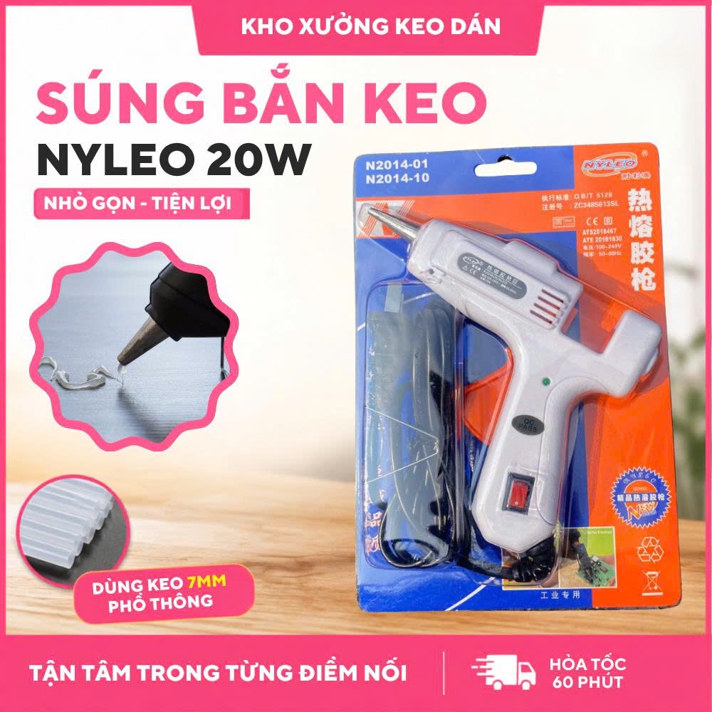 Máy Bắn Keo Nến Mini NYLEO 20W - Máy Bắn Keo Nhỏ Dùng Cho DIY, Làm Đồ Thủ Công, Sửa Chữa