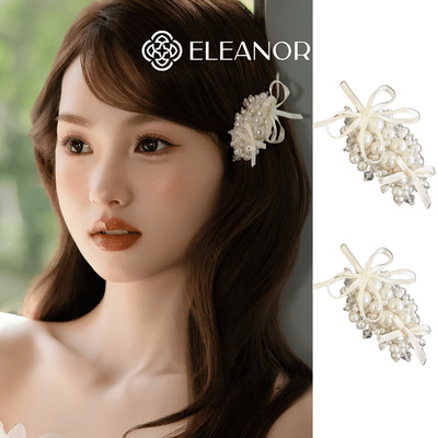 Kẹp tóc nữ Eleanor Accessories ngọc trai nhân tạo đính kẹp tóc nơ tiểu thư đá phụ kiện tóc 11779