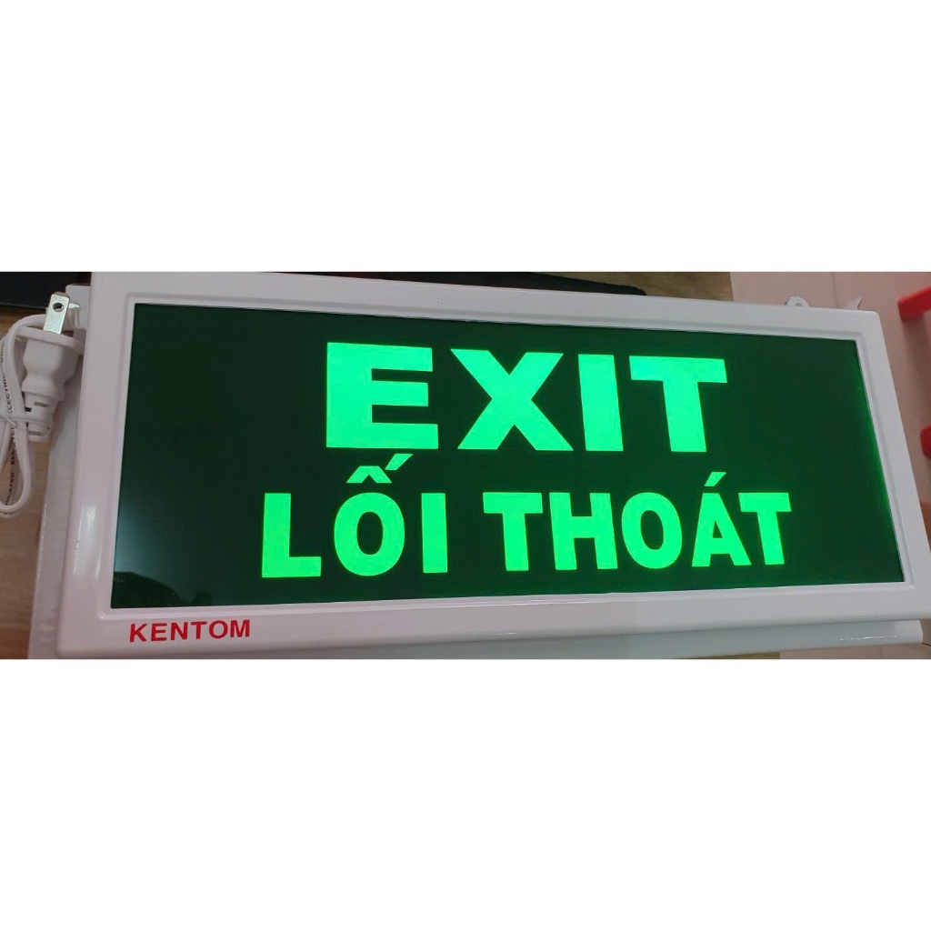 Đèn EXIT Chỉ Lối Thoát Hiểm KENTOM KT110, KT120-Tem kiểm định (bao gồm VAT)