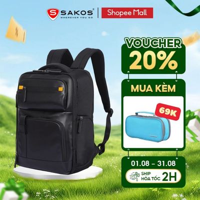 Balo Laptop Du Lịch Cao Cấp SAKOS MATRIX 15.6 Inch Chia Ngăn Khoa Học Quai Đeo Chắn Chắn Êm Ái