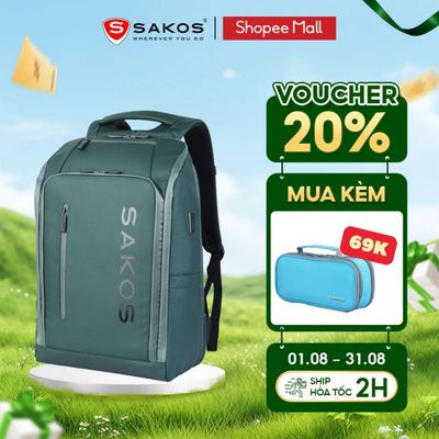 Balo Laptop Du Lịch Thời Trang Cao Cấp SAKOS MORALE 15.6 Inch Tích Hợp Cổng Sạc USB Có Ngăn Mở Rộng