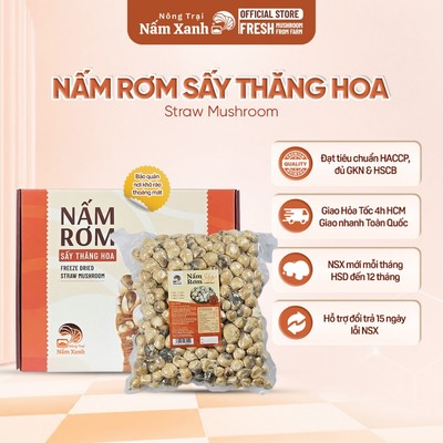 Nấm Rơm Sấy Thăng Hoa (Búp) Cao Cấp Hộp 250gr 500gr Bảo Toàn 99% Chất Lượng - Nấm Xanh