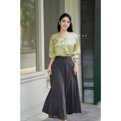 Áo Sơ Mi Nữ Công Sở MY WAY Tay Lỡ Đính Hoa Cách Điệu Cao Cấp 2MA02252