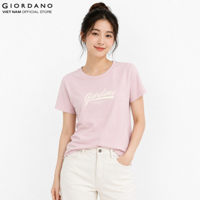 GIORDANO Áo Thun Nữ Ngắn Tay In Hình  Print Tee 5395241