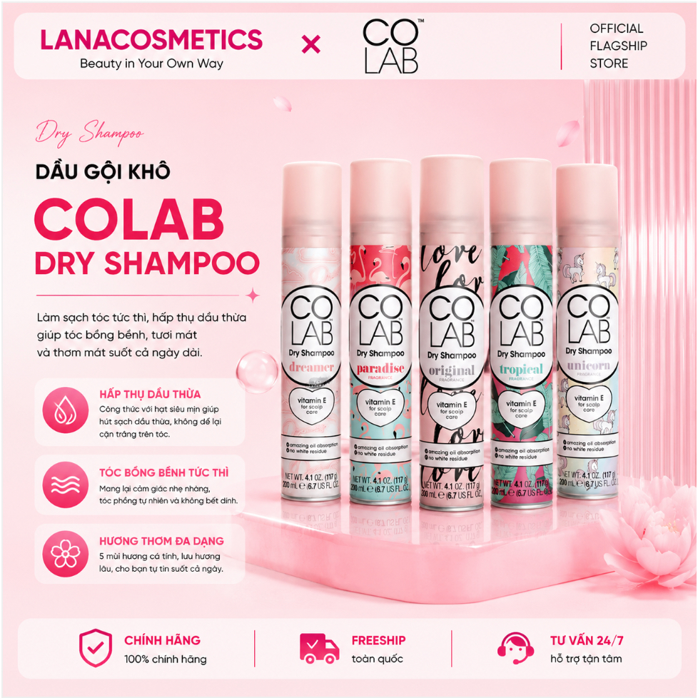Dầu gội khô Colab Dry Shampoo - 200ml