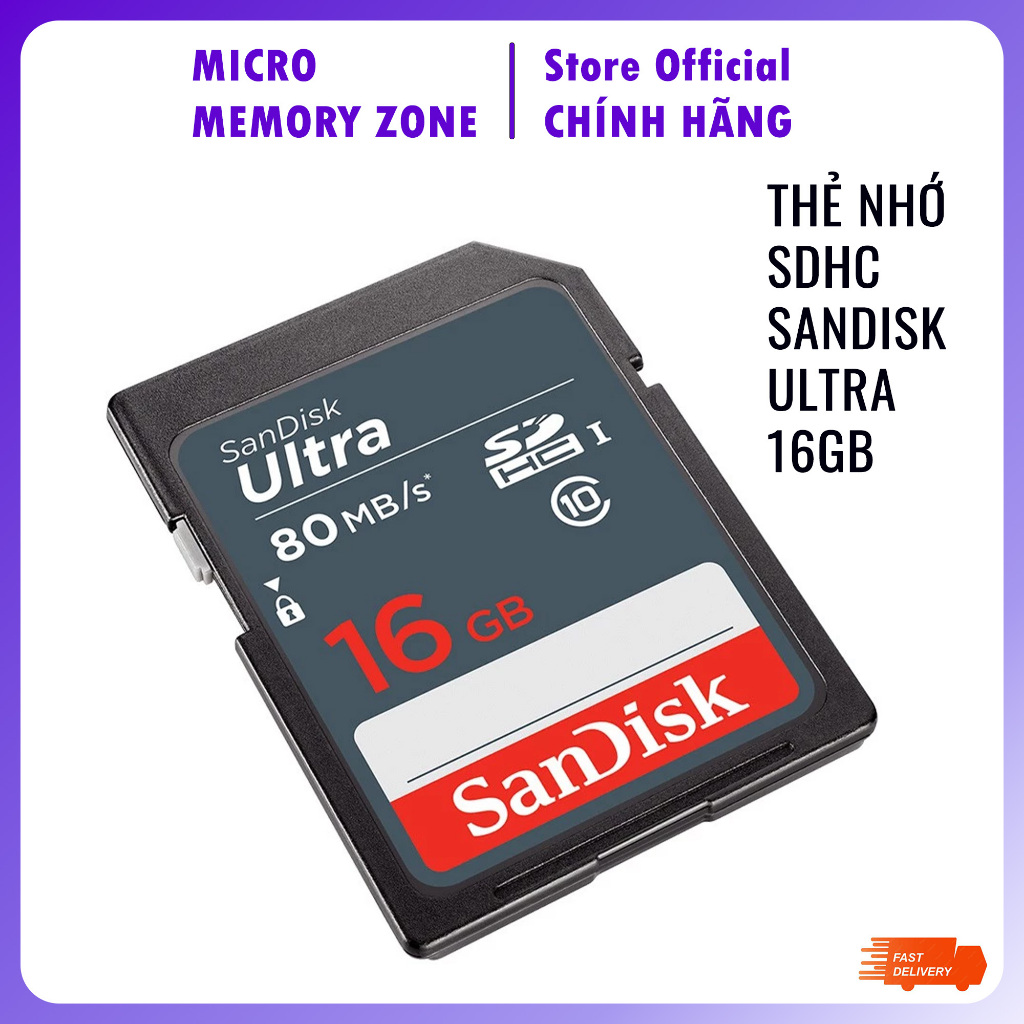 Thẻ nhớ SD SDHC card 32GB Sandisk Ultra Tốc độ cao đọc ghi dung lượng thẻ nhớ SD card 32GB