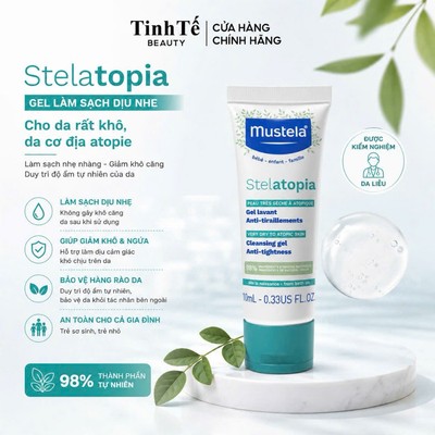 (Hàng tặng không bán) Gel Tắm Gội Cho Trẻ Sơ Sinh & Em Bé Da Chàm Thể Tạng Mustela STELATOPIA CLEANSING GEL 10ml