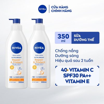 Bộ 2 Sữa Dưỡng Thể NIVEA Phục Hồi & Chống Nắng Ban Ngày 8 Super Foods (350 ml) - 88311
