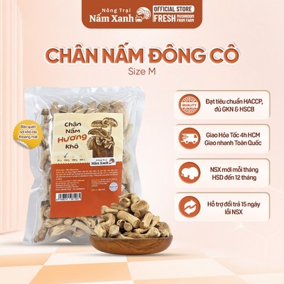 [Size M] CHÂN Nấm Hương (Đông Cô) Khô 50gr 100gr 200gr Phù Hợp Làm Chà Bông Khô Nấm - Nông Trại Nấm Xanh