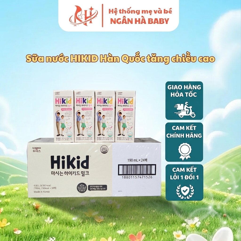 [1 Hộp] Sữa nước HIKID Hàn Quốc tăng chiều cao 190ml - Ngân Hà