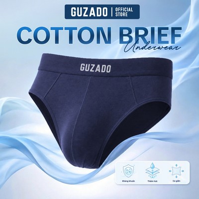 Combo 4 Quần lót tam giác nam BRIEF COTTON mềm mại, thấm hút, kháng khuẩn GUZADO CB4GBF-CB4GIBF25A001
