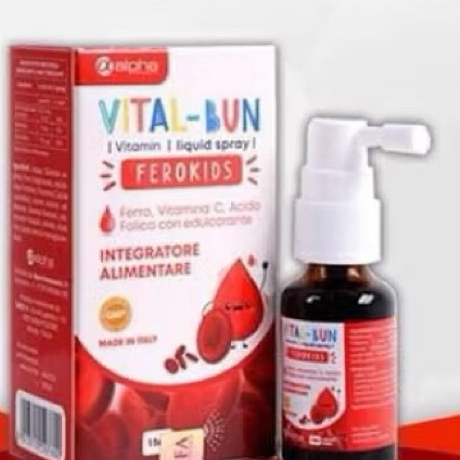 Sắt xịt Vital -Bun dẻo kids bổ sung sắt cho trẻ sơ  sinh và trẻ nhỏ . giảm tỉ lệ thiếu máu ở trẻ, tr