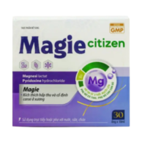 [CHÍNH HÃNG] Dung Dịch Magie Citizen Bổ Sung Magie & Vitamin B6 (Hộp 30 Ống x 10ml) – Hỗ Trợ Hệ Thần