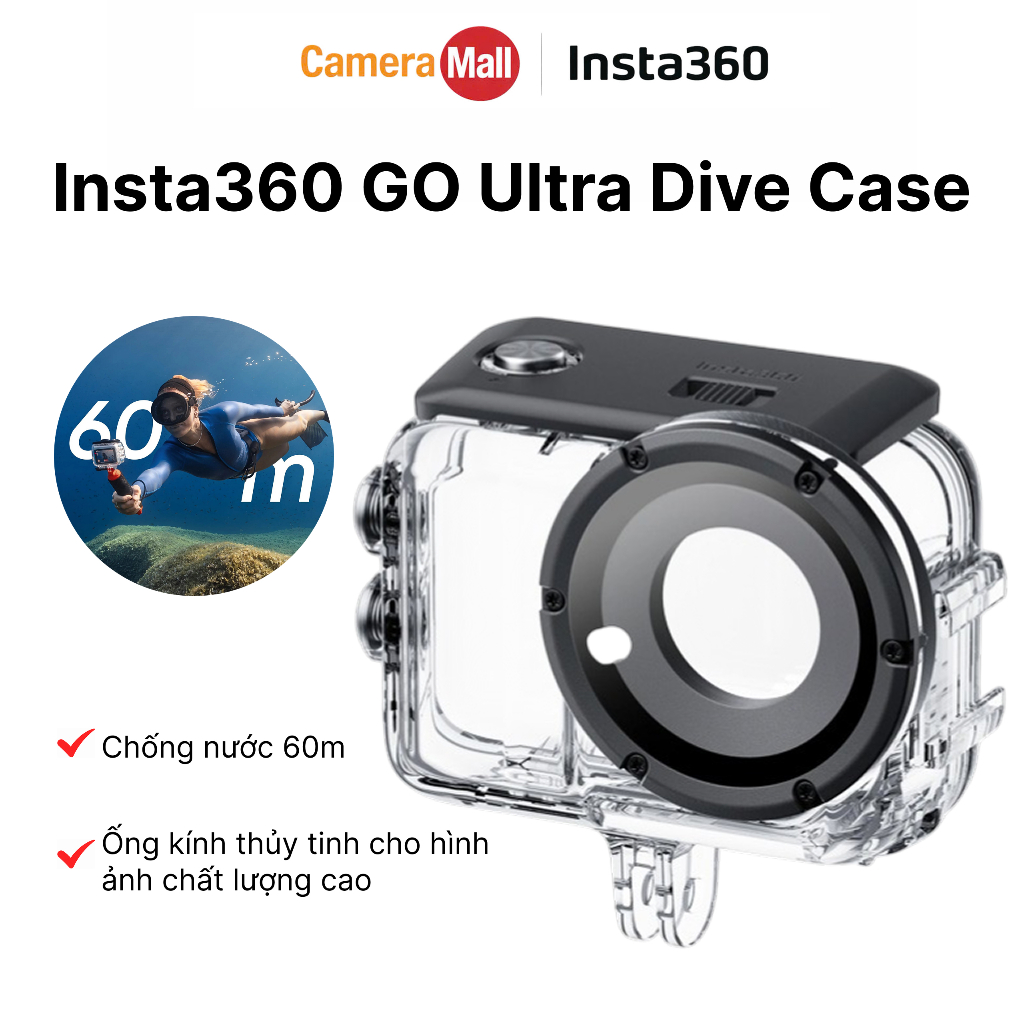 Insta360 GO Ultra Dive Case - Vỏ Chống Nước Chính Hãng | Quay Dưới Nước | Bảo Vệ Camera | BH 12 Thán