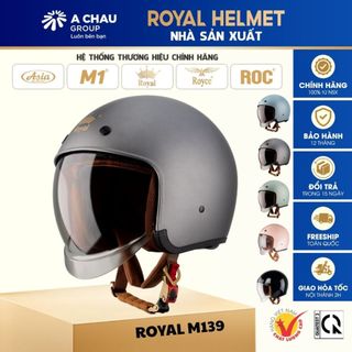 Mũ bảo hiểm 3/4 royce xh26 - royal m139 kính âm - bh 12 tháng - nam nữ đi xe máy - size m l xl xxl