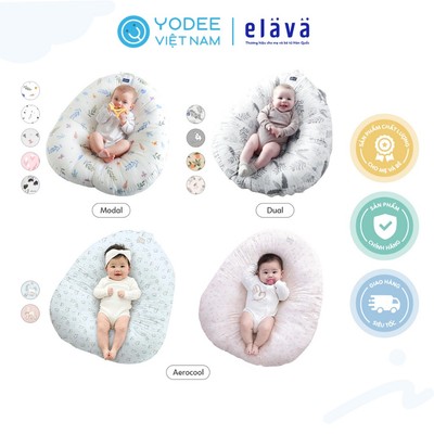 Elava Combo gối chống trào ngược cho bé sơ sinh, 100% bông Huvis kháng khuẩn
