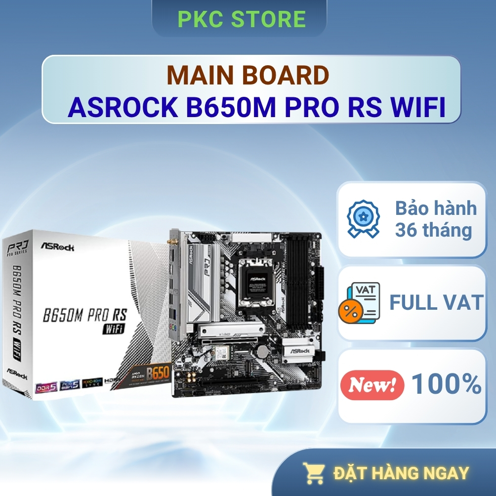 Bo mạch chủ - Mainboard ASRock B650M Pro RS WiFi ( Full VAT )