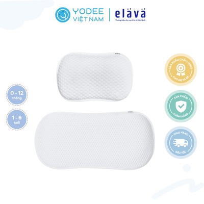 Elava Gối ngủ thoáng khí mềm mại, đàn hồi, nâng đỡ đầu và giúp bé ngủ ngon (tặng kèm vỏ gối)