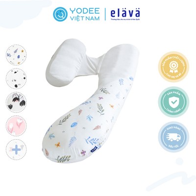Elava Combo gối bầu đa năng chữ H nâng đỡ toàn thân mẹ bầu, 100% bông Huvis kháng khuẩn