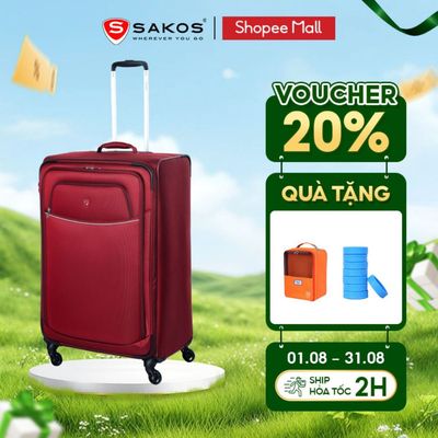 Vali Kéo Vải Du Lịch SAKOS SPAZIO 7 Size L (28inch) Ký Gửi Khóa TSA Bảo Mật Cao Chất Vải Chống Thấm Trượt Nước