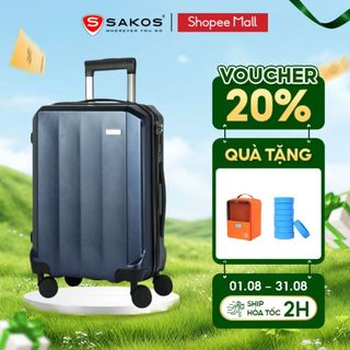 Vali kéo nhựa du lịch sakos vertica z22 size s xách tay khóa tsa nhựa pc cao cấp