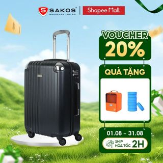 Vali kéo nhựa du lịch sakos sapphire z22 size s dòng cao cấp xách tay cabin khóa tsa