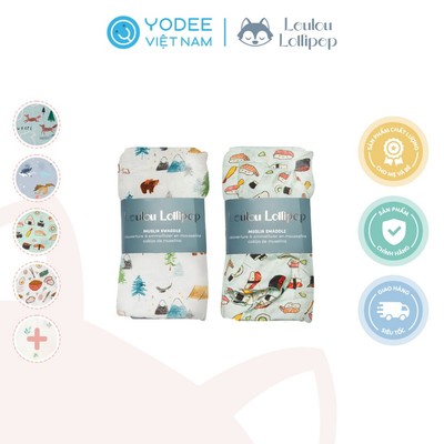 Loulou Lollipop Khăn đa năng sợi tre thoáng khí, siêu mềm, an toàn cho bé